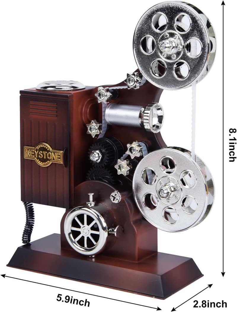 Vintage Music Box Projector - Plays 
