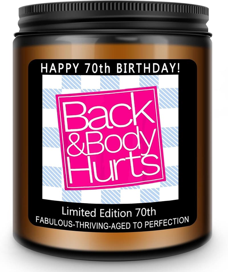 70th Birthday Lavender Scented Candle Gift for Couples