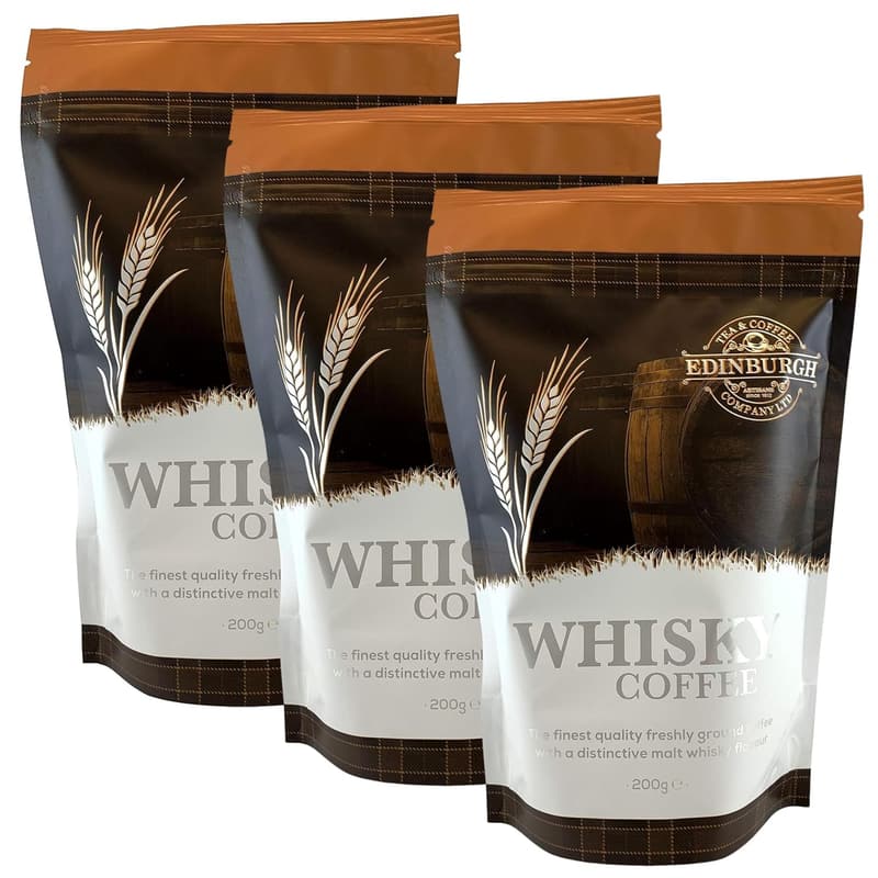 Whisky Flavored Ground Coffee - 200g Bag (Pack of 3)