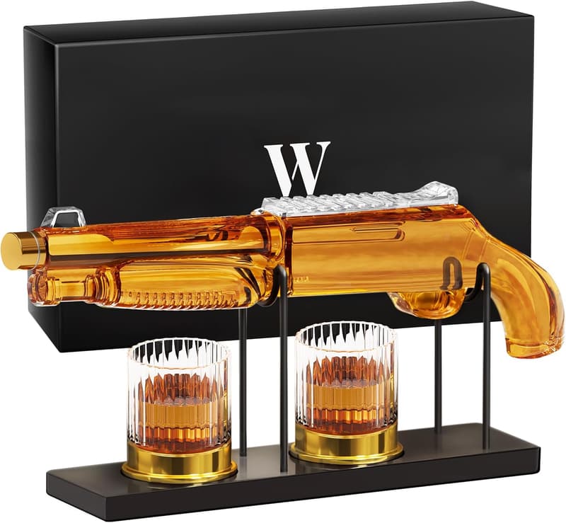 Whiskey Decanter Set with 2 Glasses - Perfect Father's Day Gift
