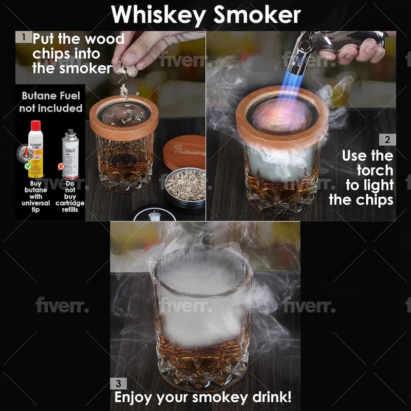 Whiskey Gift Set with Smoker, Glasses, and Ice Balls