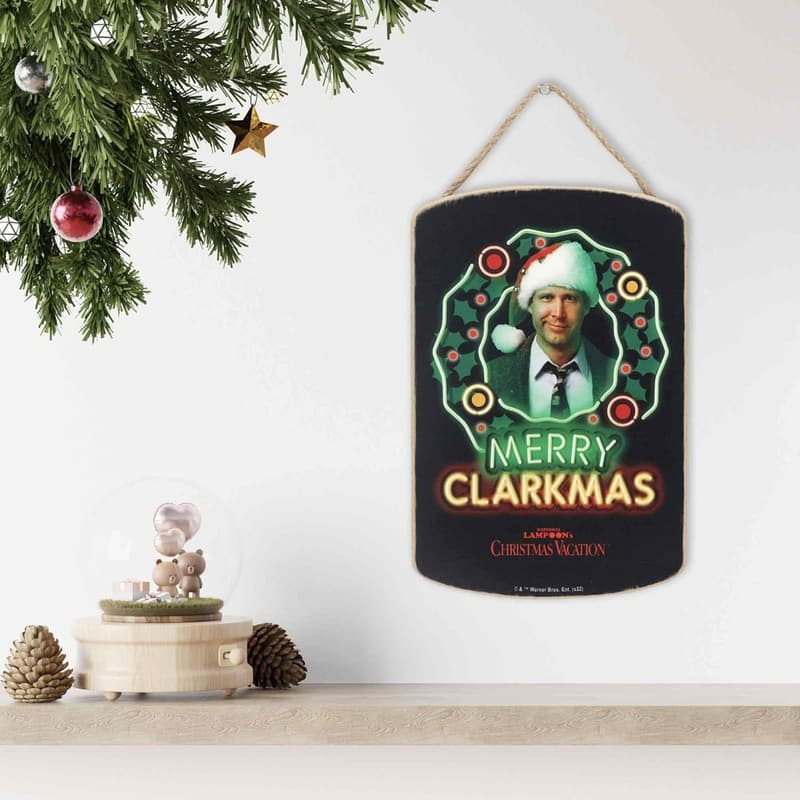 Merry Clarkmas Wooden Wall Decor - Fun Christmas Sign