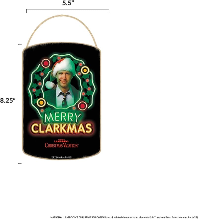 Merry Clarkmas Wooden Wall Decor - Fun Christmas Sign
