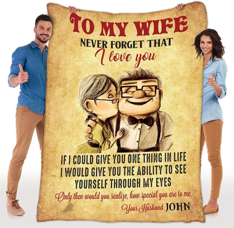 Personalized Love Blanket for Wife - Custom Wedding Gift