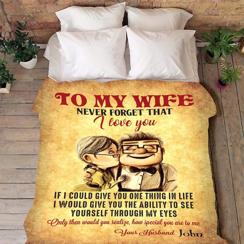 Personalized Love Blanket for Wife - Custom Wedding Gift
