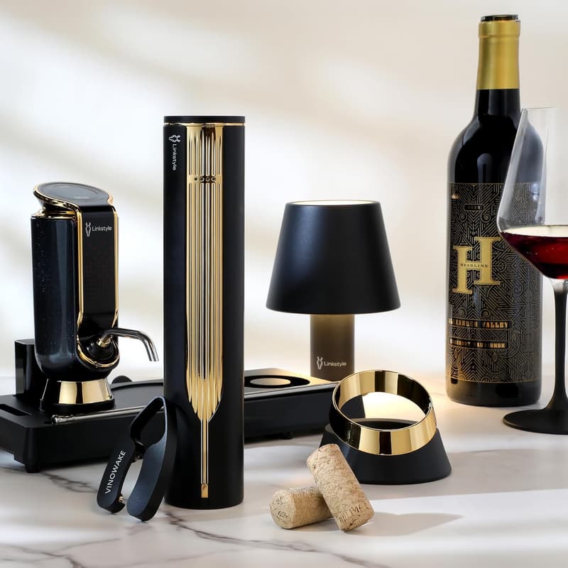 Luxurious Wine Gift Set with Aerator, Opener & Lamp