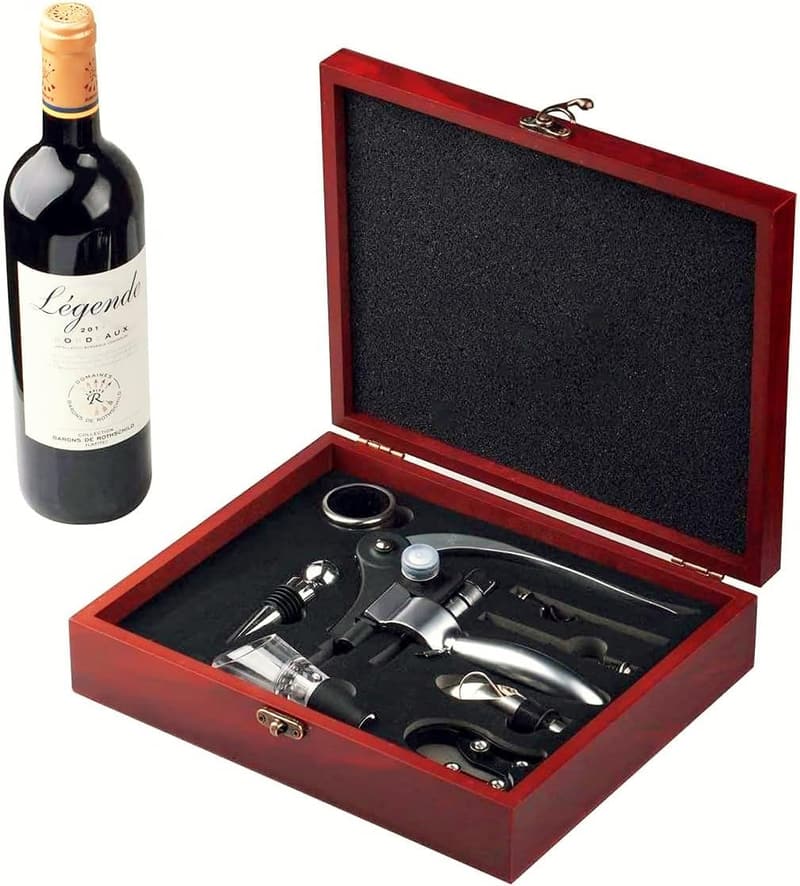 Wine Opener Set with Foil Cutter & Stopper - Gift Boxed