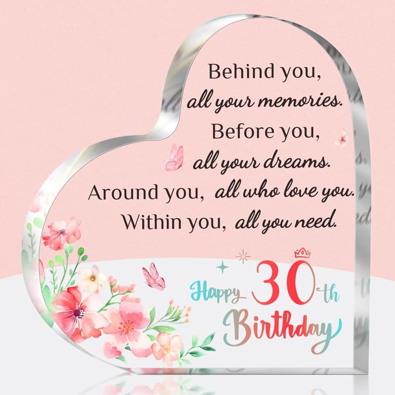 30th Birthday Personalized Acrylic Keepsake for Women