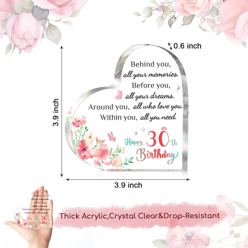 30th Birthday Personalized Acrylic Keepsake for Women