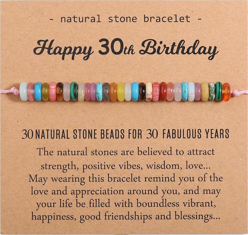 Happy Birthday Natural Crystal Bracelet for Women and Girls