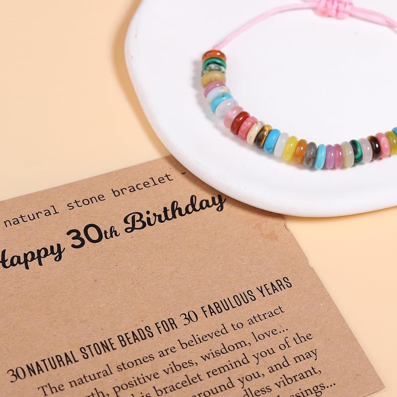 Happy Birthday Natural Crystal Bracelet for Women and Girls