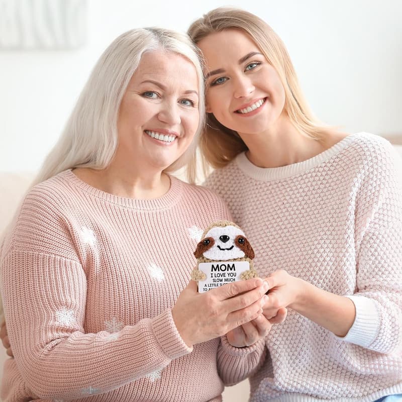 Handmade Crochet Sloth Gift for Mom - Mother's Day Surprise