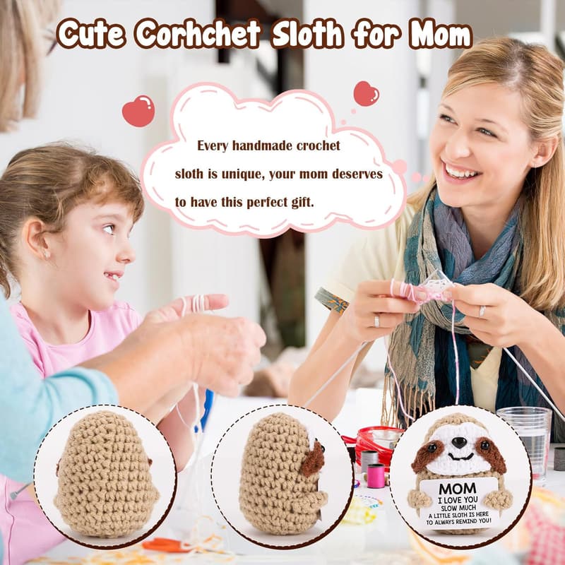 Handmade Crochet Sloth Gift for Mom - Mother's Day Surprise