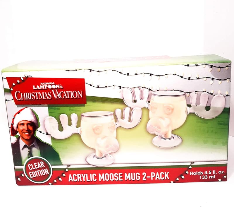 Christmas Moose Head Shaped Acrylic Cup Set, 4.5 oz, 2 pc