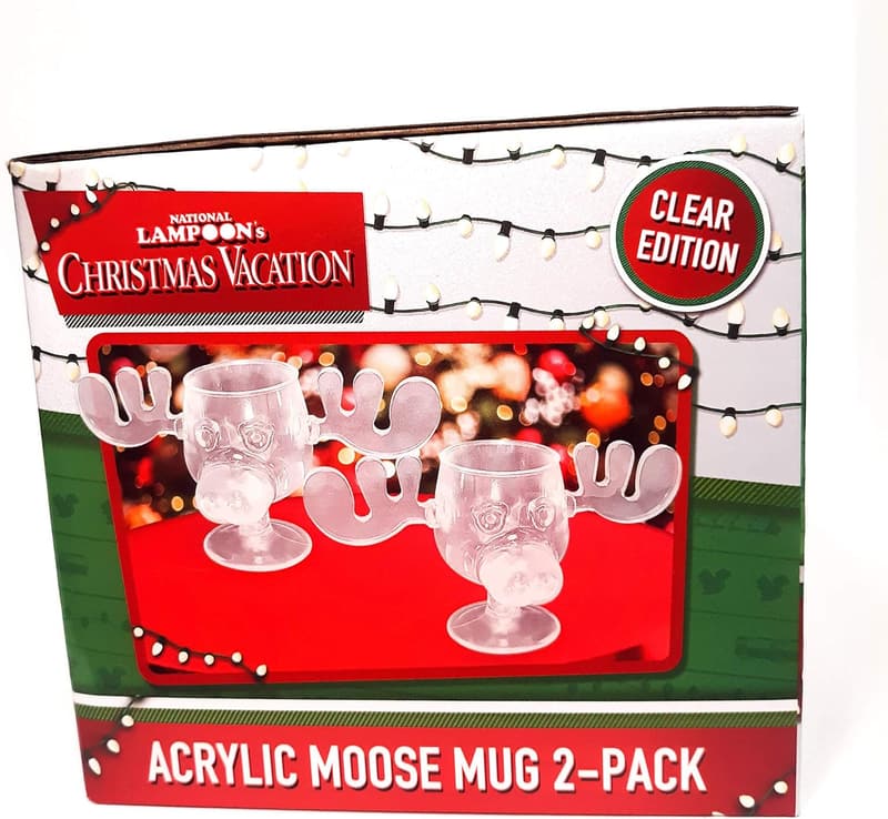 Christmas Moose Head Shaped Acrylic Cup Set, 4.5 oz, 2 pc