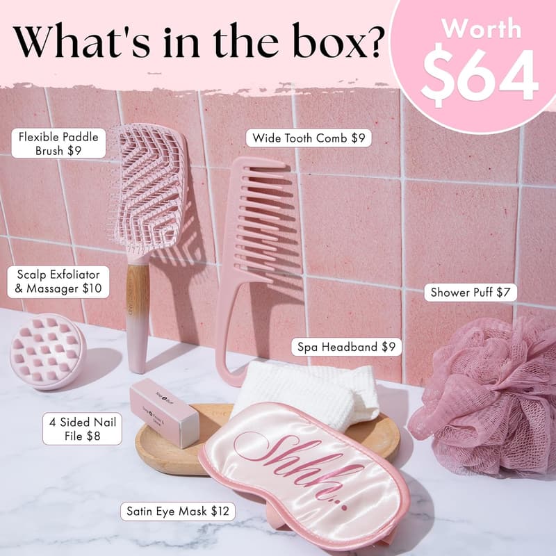Beauty Gift Set for Women - Professional Hair Brush Pack of 7