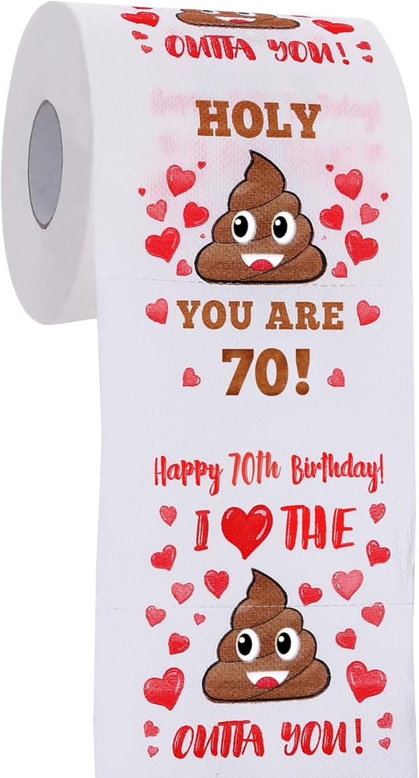 70th Birthday Prank Toilet Paper - Funny Gag Gift