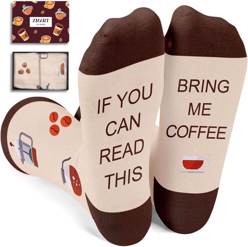 Funny Drink Lover Socks Gift for Men - Scotch, Beer & Coffee