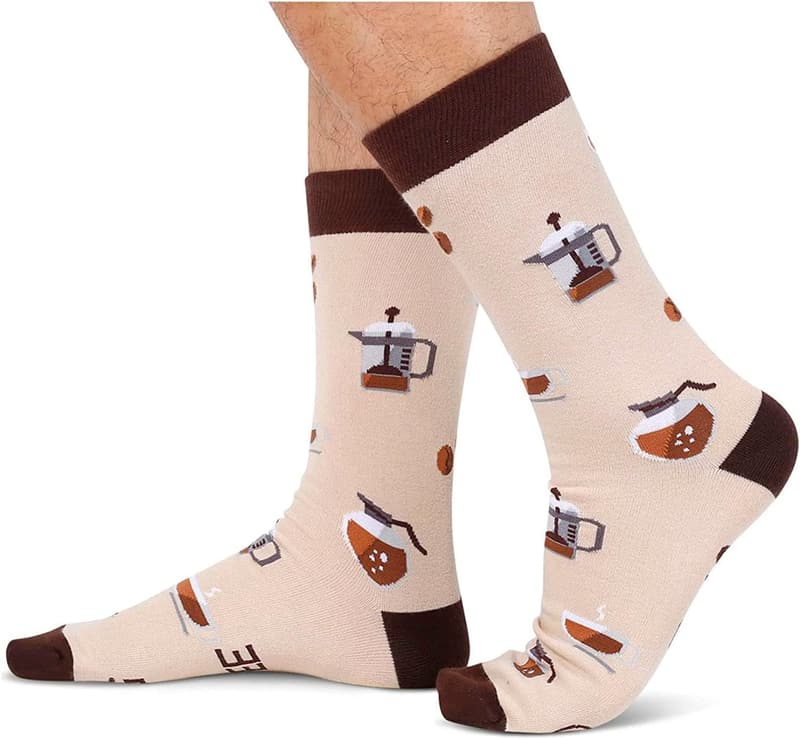 Funny Drink Lover Socks Gift for Men - Scotch, Beer & Coffee