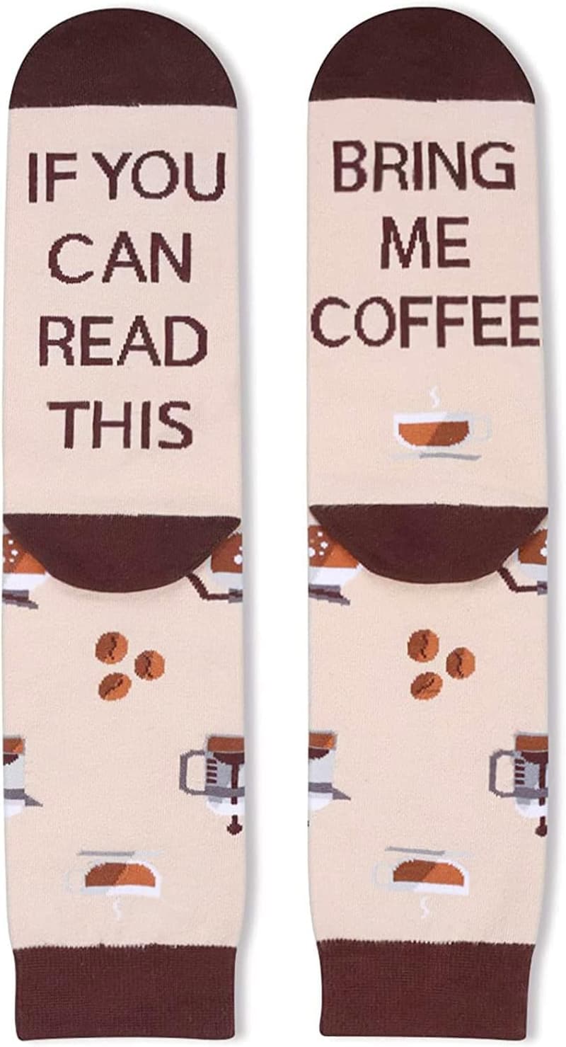 Funny Drink Lover Socks Gift for Men - Scotch, Beer & Coffee
