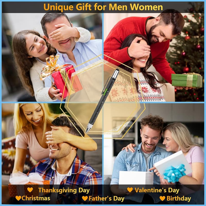 6-in-1 Multi-Tool Pen for Men - Unique Gadget Gift