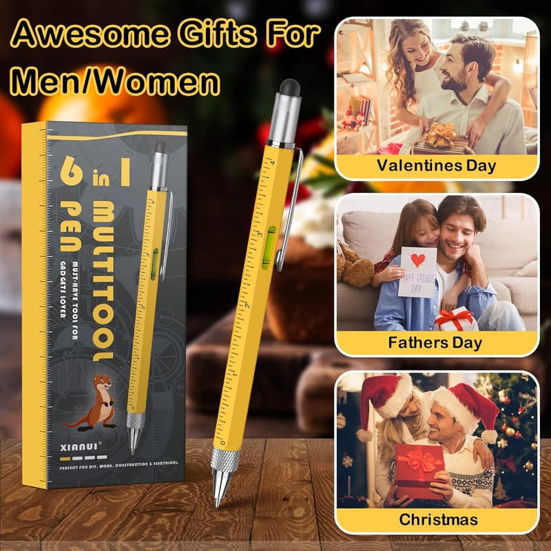 Christmas Multitool Pen Set for Men - 6-in-1 Gadget