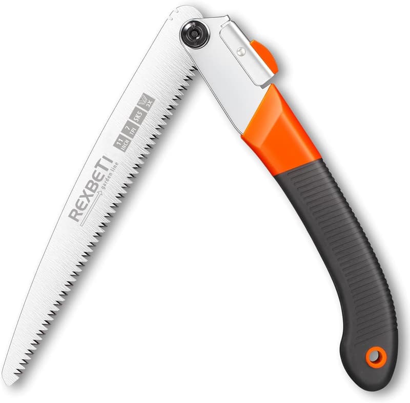 Heavy Duty 11-Inch Folding Saw for Wood Pruning and Camping