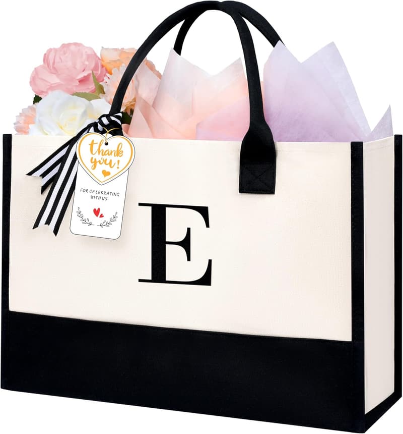 Personalized Initial Tote Bag for Women - Perfect Birthday Gift