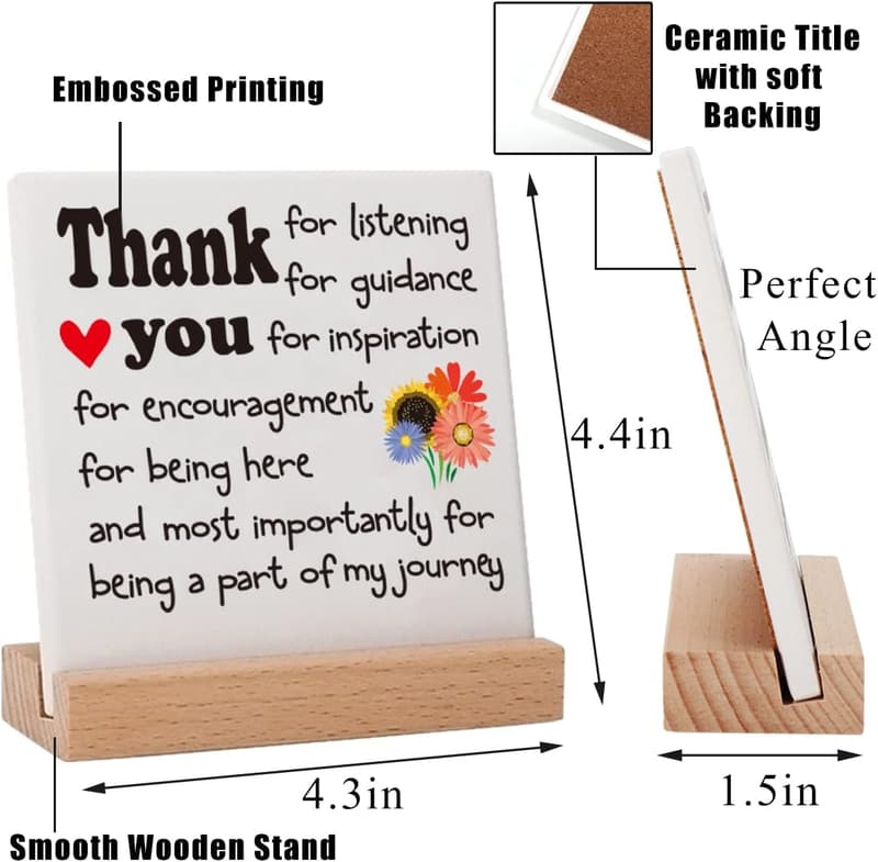 Thank You Gifts - Gratitude Decorative Plaques for Bosses and Teachers