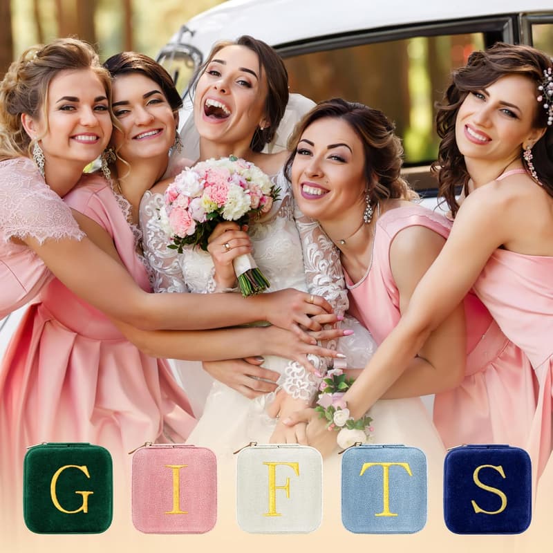Bridal Shower Personalized Jewelry Box - Letter E, Pink