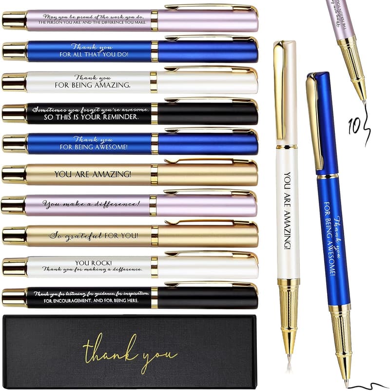 10-Pack Inspirational Ballpoint Pens in Gift Boxes - Office Appreciation Favors