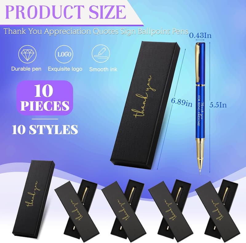 10-Pack Inspirational Ballpoint Pens in Gift Boxes - Office Appreciation Favors