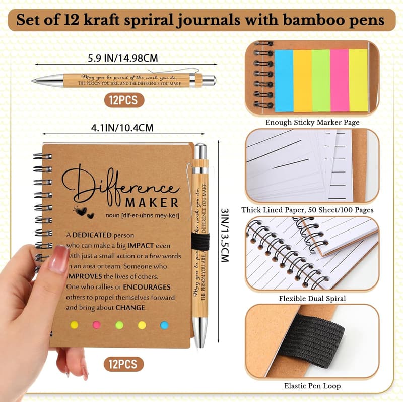 Employee Appreciation Gifts: Inspirational Notebooks & Bamboo Pens
