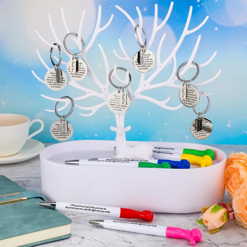 Employee Appreciation Thumbs Up Pens with Thank You Keychains