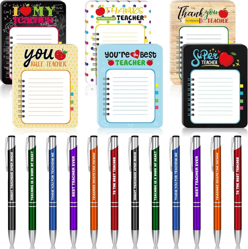 Sarcastic Notepad and Pen Set for Teacher Appreciation - 24 Pcs