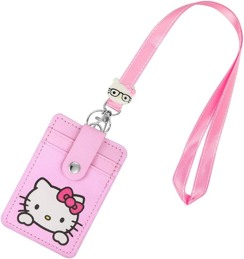 Cute ID Badge Holder Lanyard with Cartoon Keychain for Students