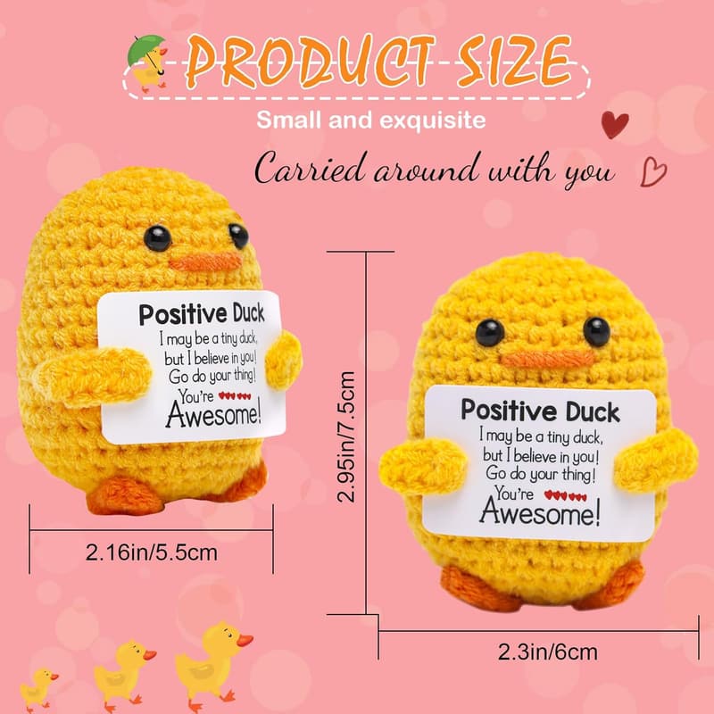 Inspirational Crochet Duck - Cute Emotional Support Gift