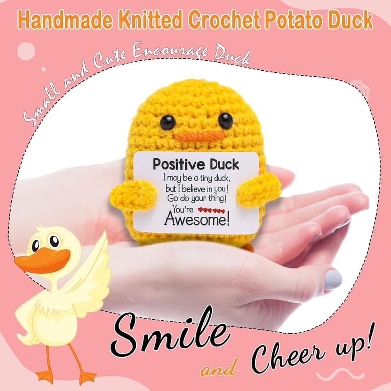 Inspirational Crochet Duck - Cute Emotional Support Gift