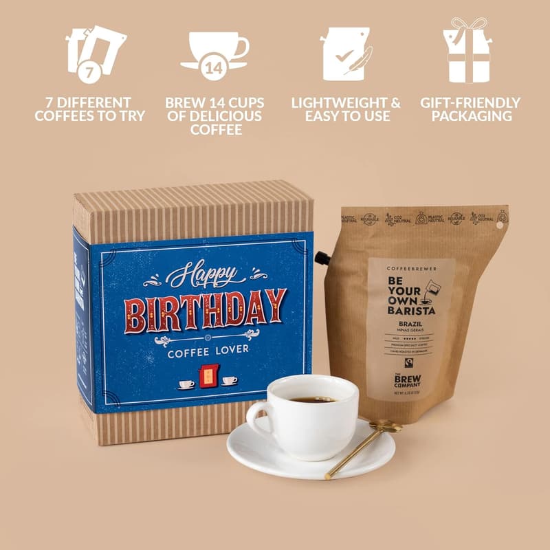 Gourmet Birthday Coffee Gift Set - 7 Specialty Organic Coffees