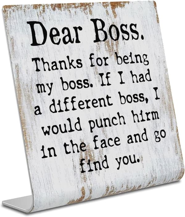 Boss Appreciation Plaque - Humorous Desk Decor Gift