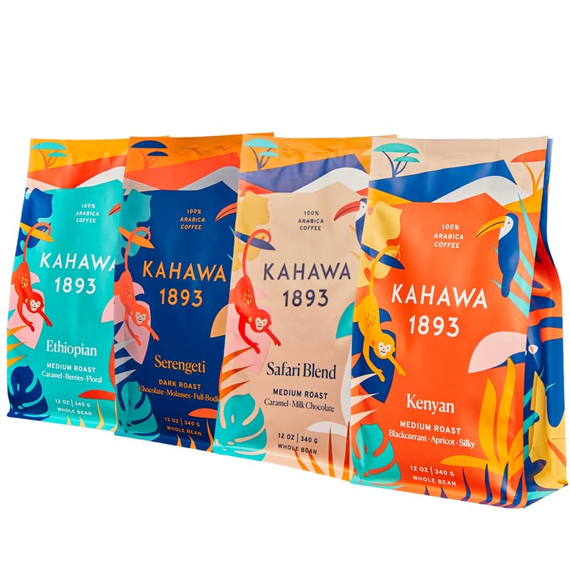 Mother's Day Variety Coffee Bean Pack - Safari, Serengeti, Kenyan, Ethiopian - 4 ct