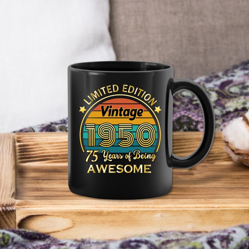 75th Birthday Coffee Mug for Men and Women