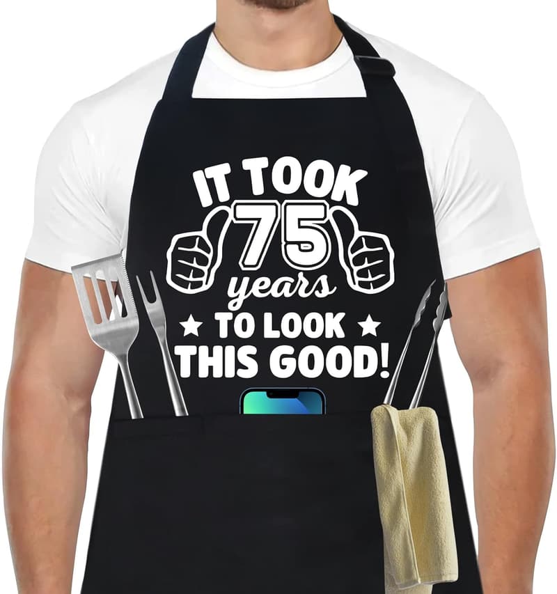 Chef Apron for Men with 3 Pockets - Birthday Gift Option