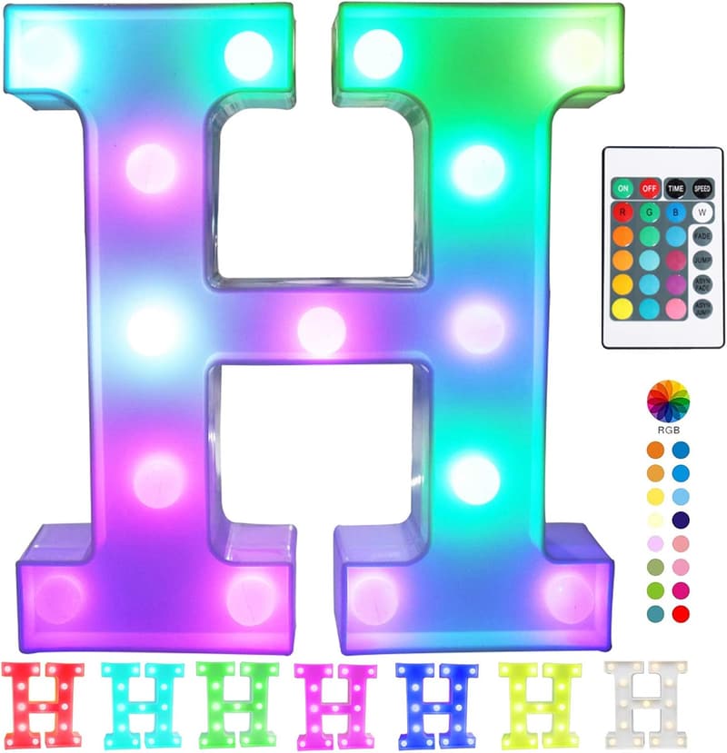 Colorful LED Marquee Letter Lights with Remote for Home Decor