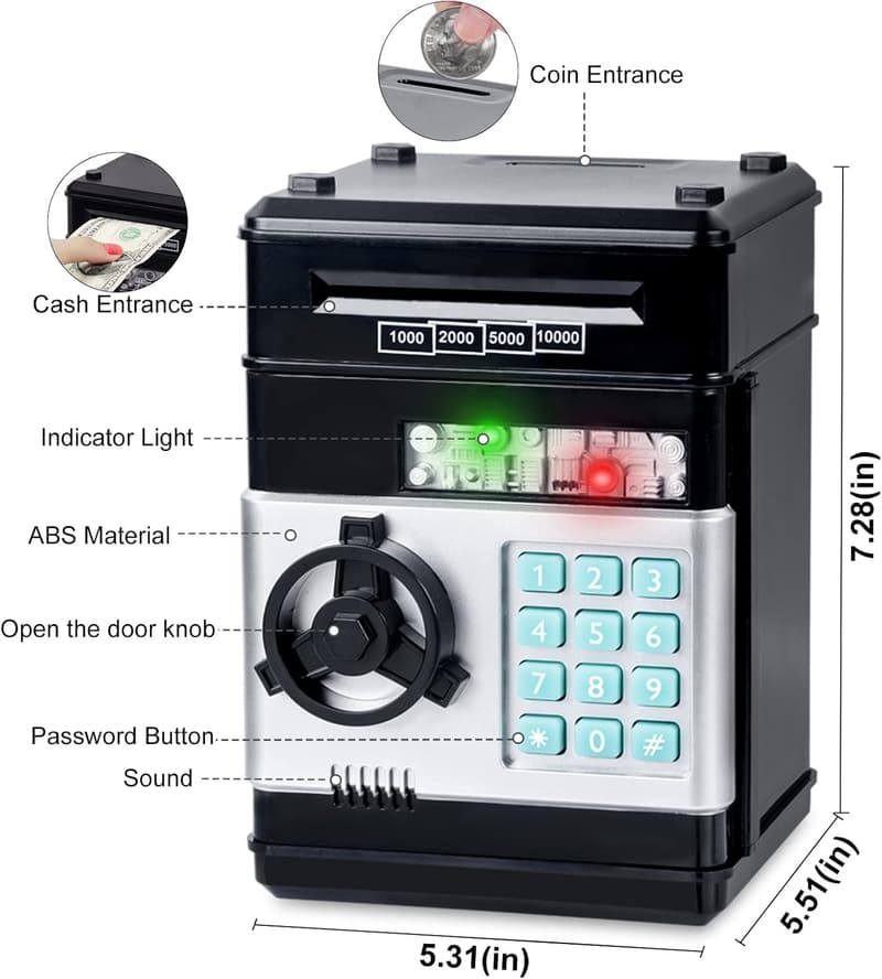 Kids' Electronic ATM Coin Bank for Ages 3-12