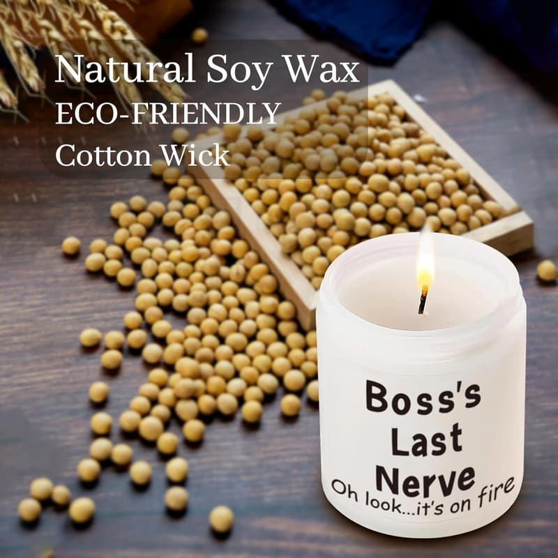 Lavender Scented Soy Wax Candle - Boss Gifts for Women & Men