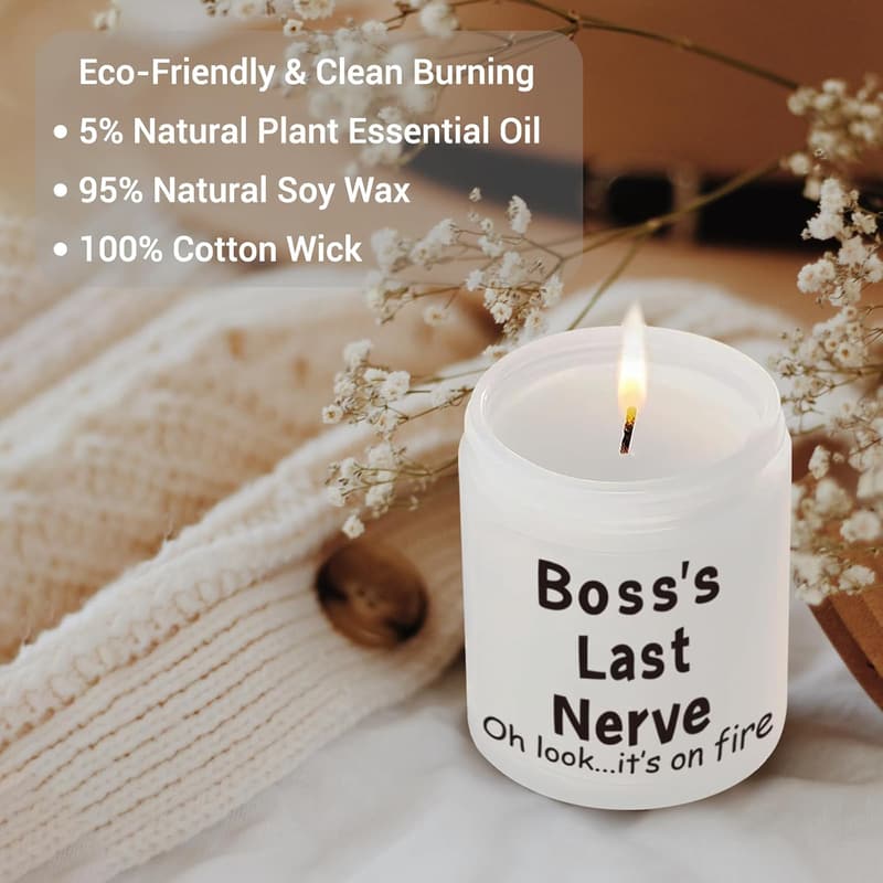 Lavender Scented Soy Wax Candle - Boss Gifts for Women & Men