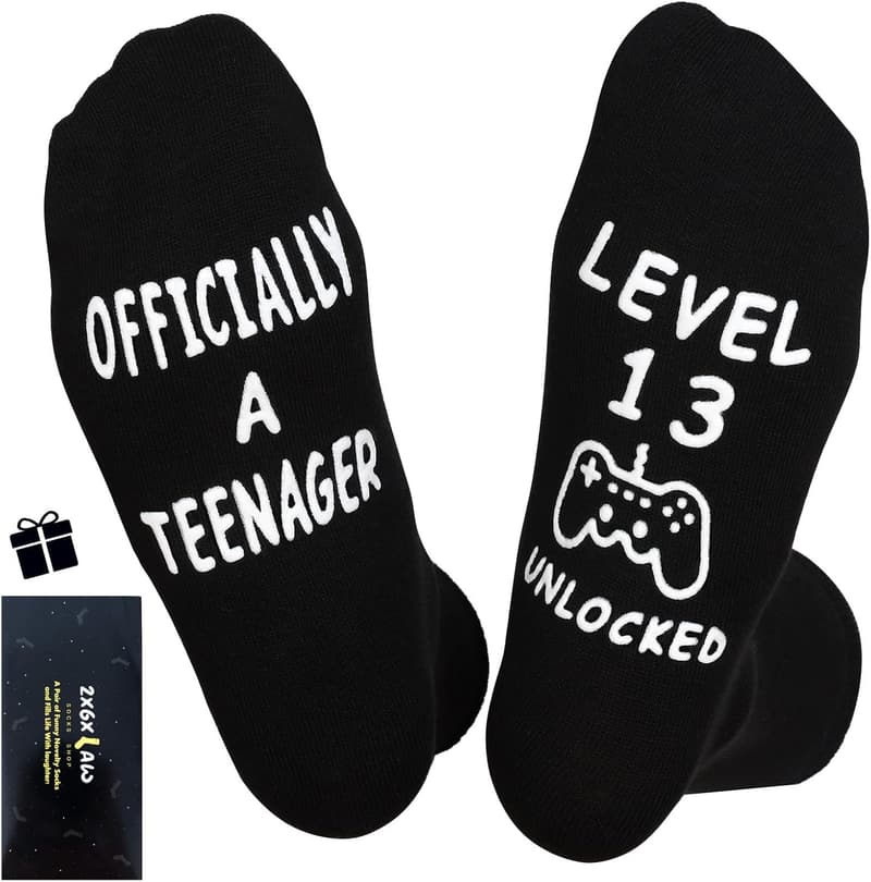 13th Birthday Gamer Socks for Boys and Girls