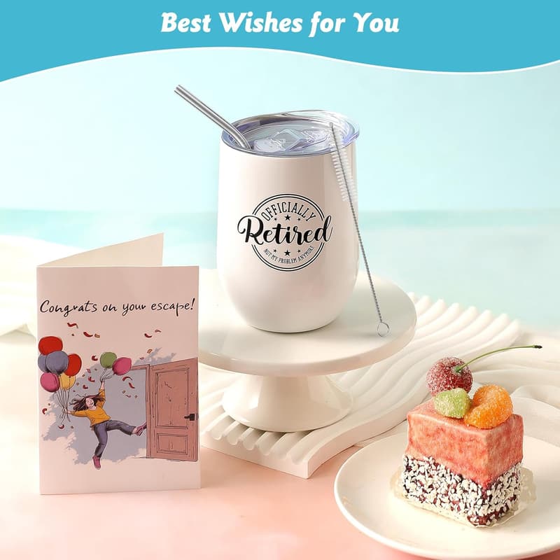2025 Retirement Gift Set for Women: Tumbler, Tote, & Dice