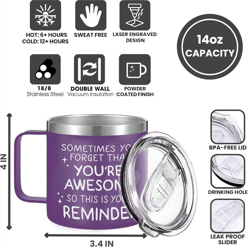 Thank You Gift for Women - Insulated Tumbler Mug 14oz